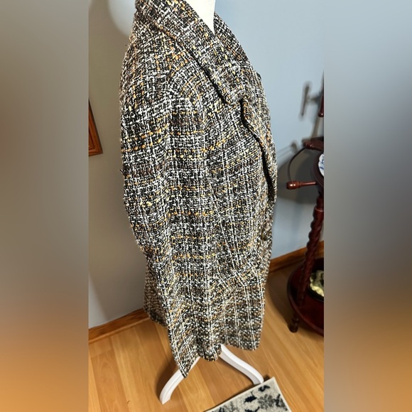 Hyfve Tweed Style Jacket Women’s Size Large Lined 4 Front Buttons Pockets - Picture 8 of 16